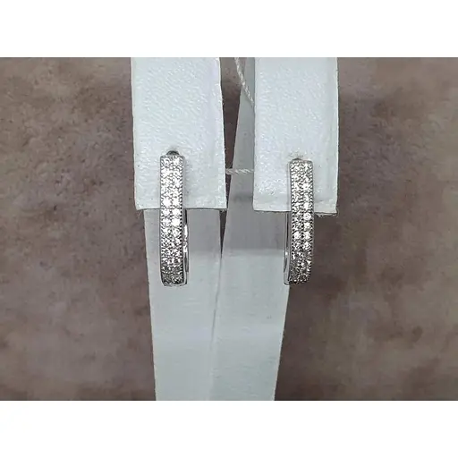 Срібні сережки TOP Silver з фіанітами. 520387Б - фото 4