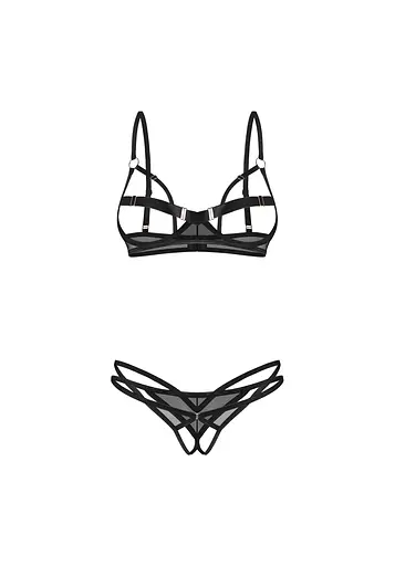 Комплект Obsessive Euridia otwarty M/L (чорний) - фото 3