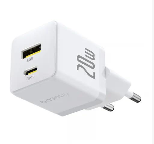 Сетевое зарядное устройство для Baseus Palm Type-C+USB 20 W P10111608213-00 Белый - фото 2