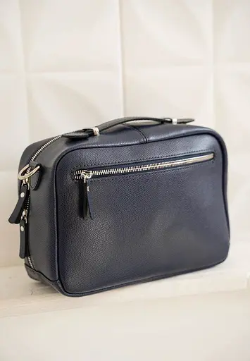 Жіноча шкіряна сумка Avenue синя Saffiano - фото 4