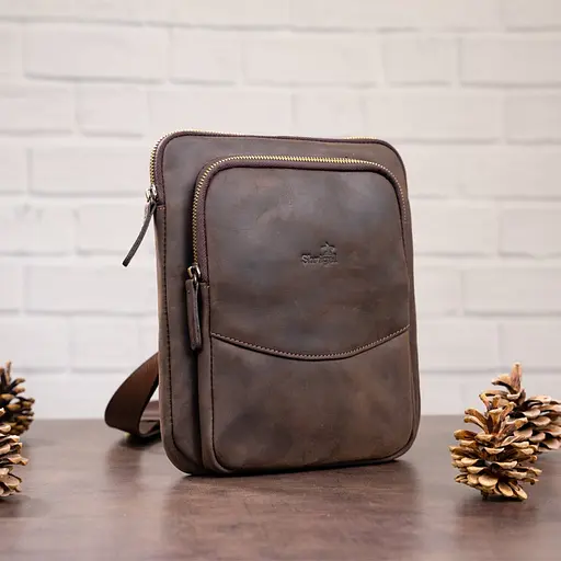 Сумка кожаная мужская SHVIGEL 21,5х24х4 см sum0012504 - фото 5