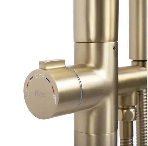 Змішувач для ванни Rea Clark brushed gold підлоговий REA-B5303 Золотий - фото 3