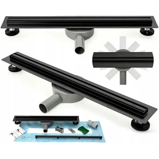 Душевой канал Rea Neo Slim Pro black 60 см REA-G8900 - фото 1