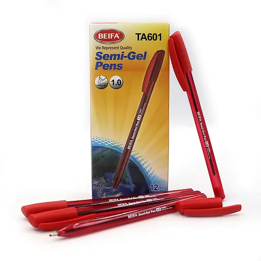 Ручка масляная Beifa, 1 мм, красная, 12 шт.