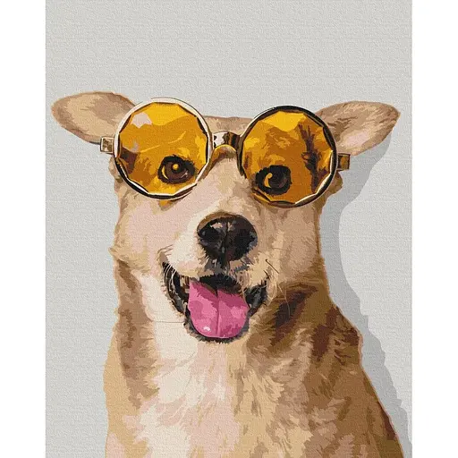 Картина по номерам на підрамнику Brushme Коргі-хіпстер - фото 1