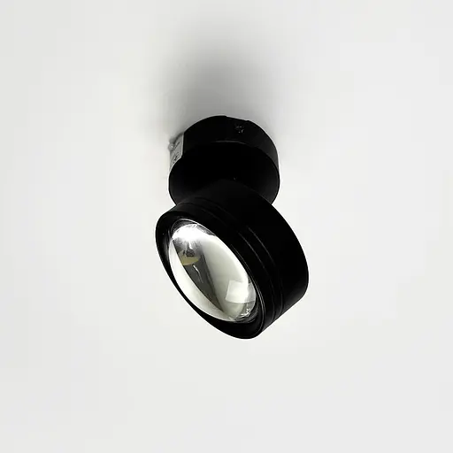 Накладний чорний поворотний світильник з лінзою 4000K Ø8х12,5 см | Line F | Арт. 8237 B QY-S - фото 5