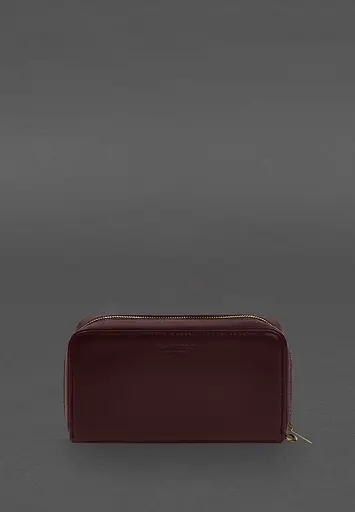 Кожаный клатч-купюрник 4.0 бордовый краст - фото 4