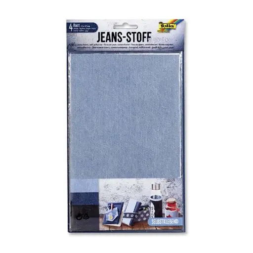 Набір самоклеючої тканини Джинс 4шт 17х27см Folia