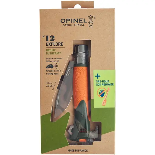 Нож Opinel №12 VRI Inox Explore Tick Remover Orange - фото 8
