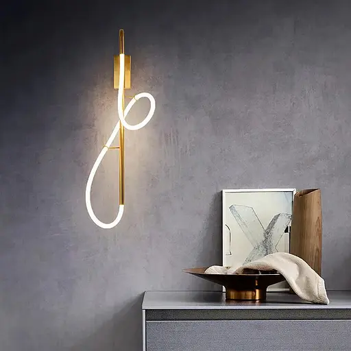 Золоте бра з гнучким неоном Line F WB 6/850 AB - фото 1