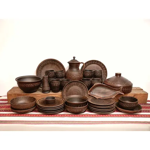 Різдвяний набір керамічного (глиняного) посуду На Святвечір на 12 осіб