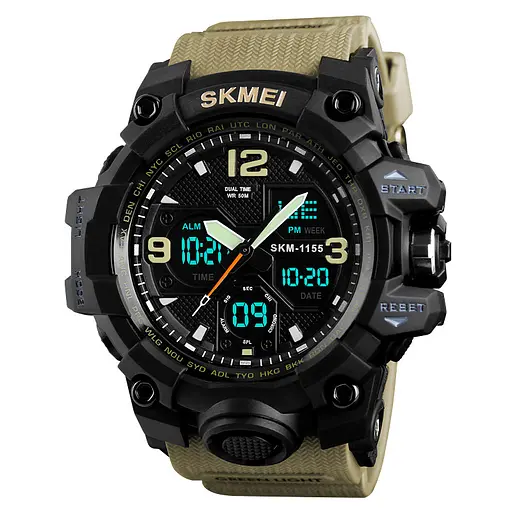Часы наручные мужские Skmei 1155 Khaki, 1155BKH (12280) - фото 2