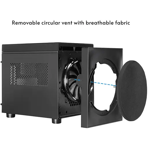 Корпус Chieftec THE CUBE CI-03B-OP, без БЖ, fan 20cm, mATX, Black - фото 12