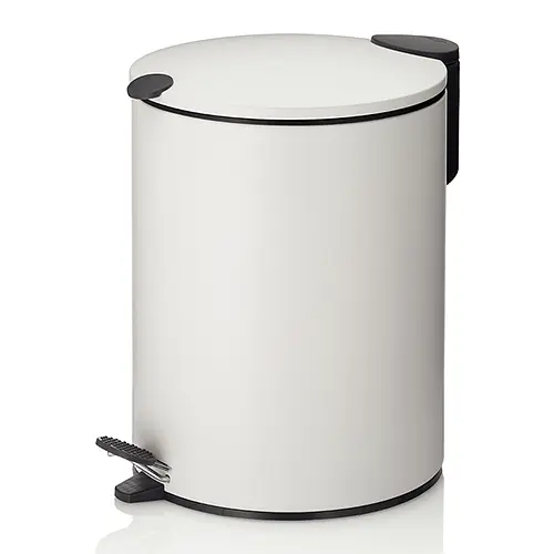 Ведро с педалью Mats, белое, 5л (23701)