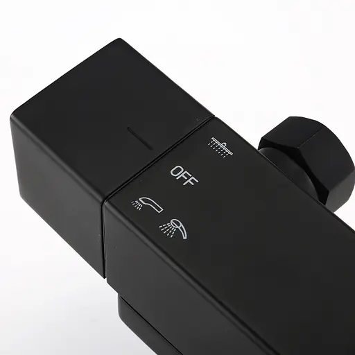Душова система Gappo G2417-60 термостат, вилив - перемикач на лійку, Чорний матовий - фото 5