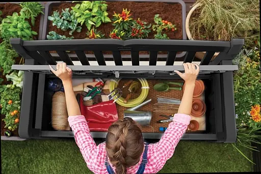 Лавка-ящик для зберігання Keter Eden Bench чорний 265 л - фото 4