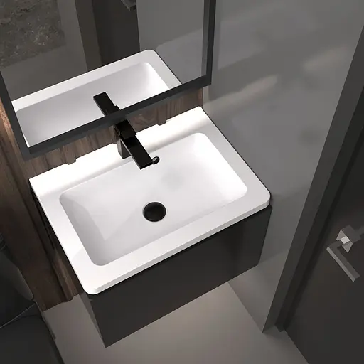 Раковина матова врізна Amidicon Passage 60 593x415 з литого каменю PASSAGE_60_MAT, Білий матовий - фото 7