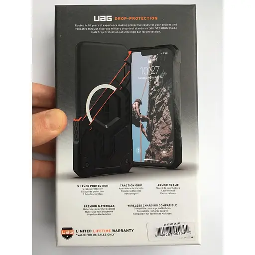 Оригінальний протиударний чохол UAG Monarch Pro MagSafe для iPhone 14 Pro (6.1") Carbon Black 114030114242 - фото 2