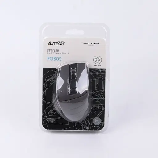 Миша бездротова A4Tech Fstyler FG30S (Grey), безшумна, USB, колір чорний+сірий - фото 7