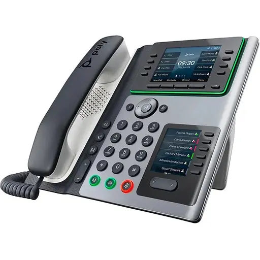 Poly SIP-телефон Edge E450, Bluetooth 5, WiFi AC, 2x USB, PoE, сірий