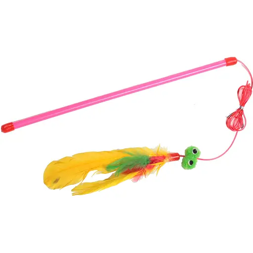 Іграшка для котів Fox Вудка-дражнилка Мордочка з пером - фото 1