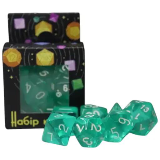 Набор кубиков Transparent 7 Dice Set - Aqua , 7 шт. (g7dtran07)