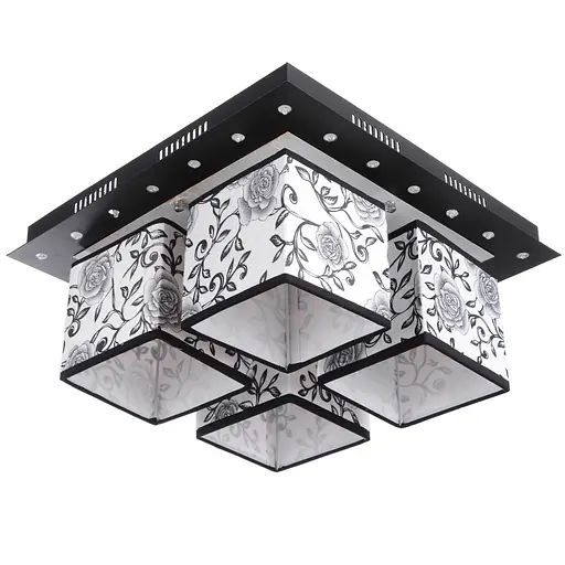 Люстра Brille стельова з підсвічуванням смарт LED E14 40W BK (BKL-624C/4)