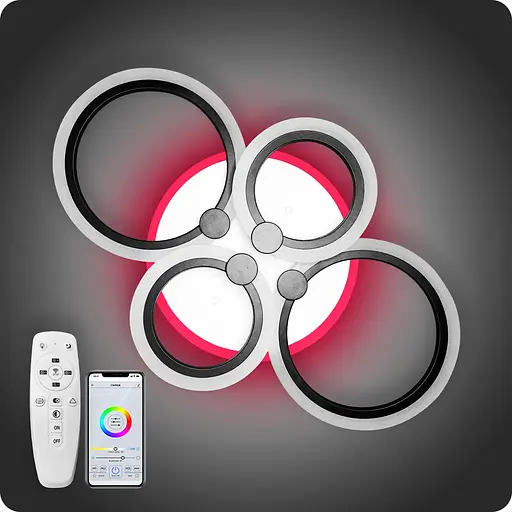 Люстра світлодіодна 517 Dlight 3color з пультом 80Вт Чорний (01642) - фото 2