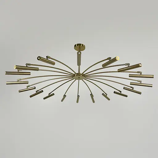 Латунная трубчатая люстра с 18 регулирующими плафонами Ст. ST01/18 AB | Line F - фото 1
