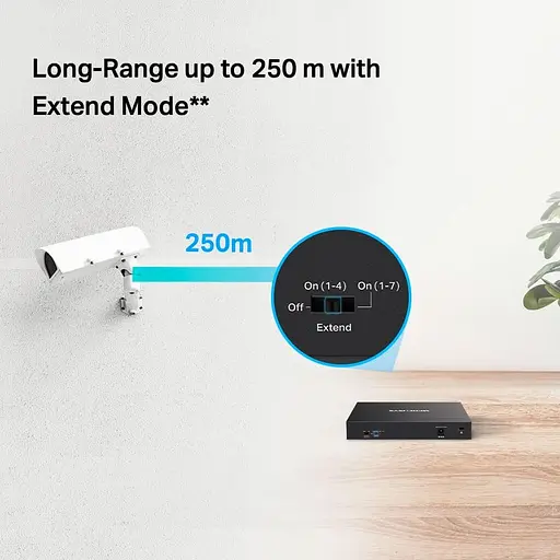 Коммутатор Mercusys 8-портовий настильний гигабитний комутат ор з 7 портами РоЕ Mercusys, MS108GP (MS108GP) - фото 4