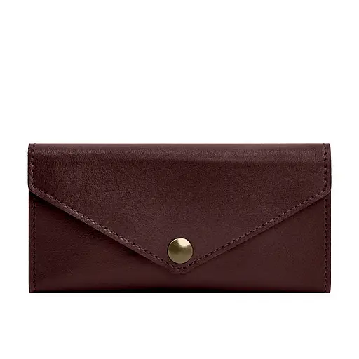 Кожаный клатч (портмоне) на кнопке 5.0 Бордовый - фото 10