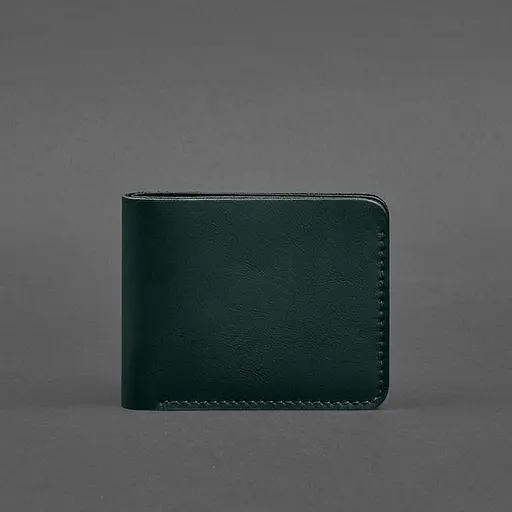 Кожаный портмоне 4.4 (с зажимом) зеленый краст - фото 5