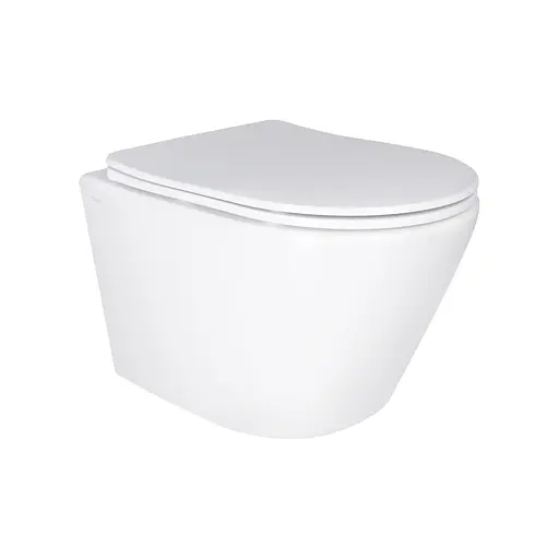 Унитаз подвесной Qtap Swan безободковый Ultra Quiet с сиденьем Soft-close QT16335179W, Белый - фото 1