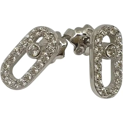 Срібні пуссети Qvaliz з фіанітами. 90201278