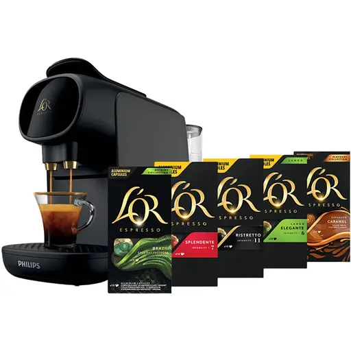 Кавоварка капсульна Philips L'OR Barista Sublime + дегустаційний сет кава в капсулах L'OR (50 капсул)
