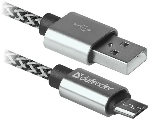 Кабель USB AM-micro BM, 1.0м, белый, 08-03T PRO Defender - фото 2
