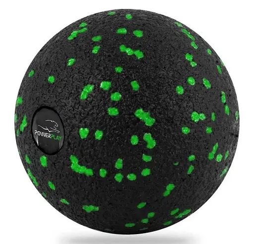 Набір для масажу та йоги PowerPlay PP_4091 EPP (2 м'ячики + валик масажер 15*5,3 см.) Green + гумка 5.5 кг (PP_4091_Green) - фото 2