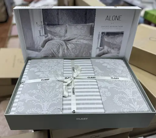 Постельное белье Alone V1 Gri Ранфорс Clasy pbe0052102 - фото 3