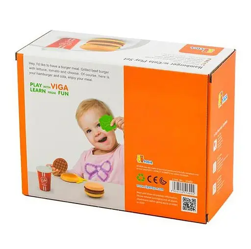 Іграшкові гамбургер та кола Viga Toys 51602 Дерев'яні іграшки - фото 7