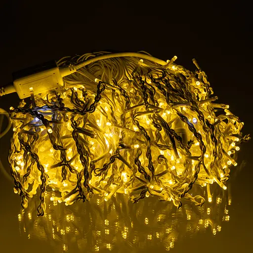 Новогодняя гирлянда уличная Бахрома 36 м 600 LED белый провод Желтый Garlando 36MWY - фото 3