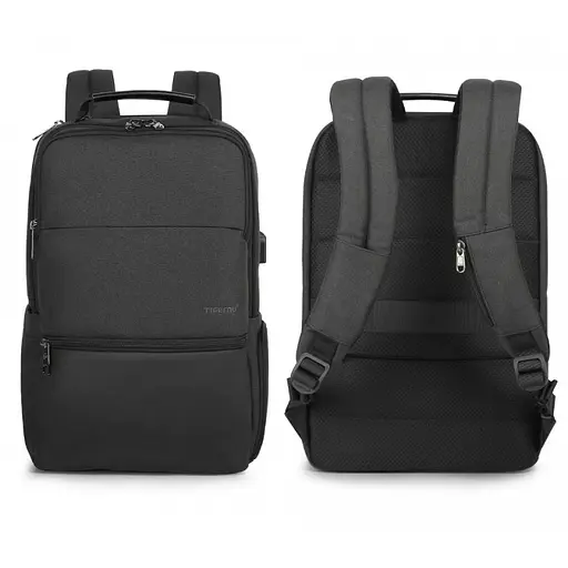 Рюкзак міський офисний Tigernu T-B3905 25л з USB для ноутбука 15.6" Black (17054) - фото 2