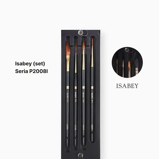 Набор кистей Isabey Isagold, 4 шт., для акварели, синтетика, футляр из дерева - фото 5