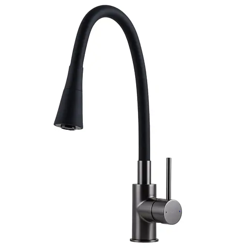 Змішувач для кухні TOPAZ LOFT TLF 8854-H39-GP-B01 латунний для мийки з керамічним картриджем D35