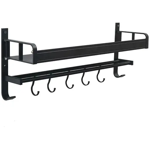 Полка для полотенец Platinum 6167-1GI (алюминий), Черный - фото 1