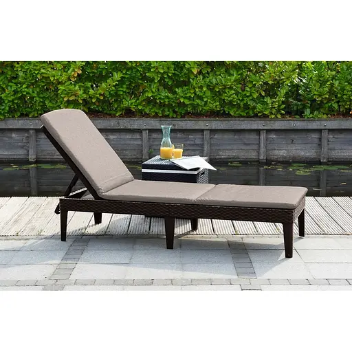 Шезлонг пластиковий Keter Jaipur Sun lounger, віскі коричневий - фото 5