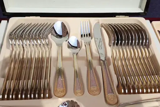 Набор столовых приборов Zillinger ZL-710GS Versace на 12 персон в деревянном кейсе 72 предмета - фото 8