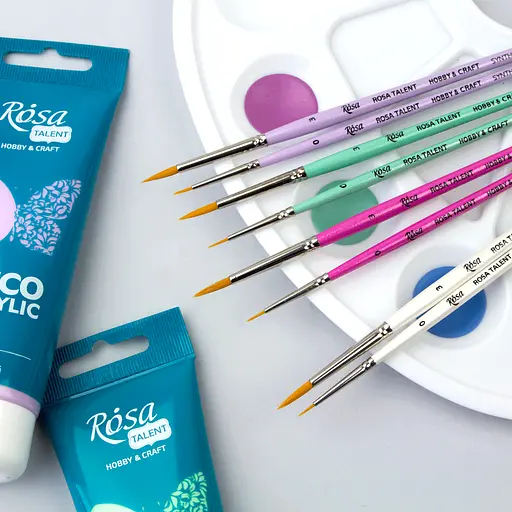 Кисть синтетика круглая HOBBY&CRAFT №00 для декора Rosa Talent - фото 6