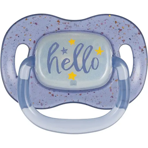 Пустышка силиконовая симметричная Canpol babies NightGlow 6-18 месяцев 2 шт. синяя (34/943_blu) - фото 2