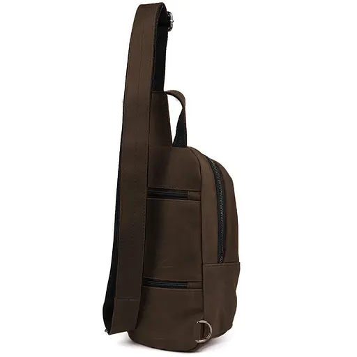 Рюкзак слинг кожаный объемный с карманами TARWA 28х22х7 см sum0028217 - фото 7