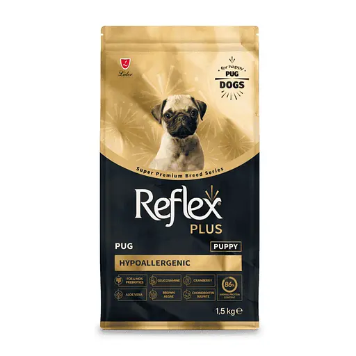 Повноцінний та збалансований сухий корм Reflex Plus для цуценят породи мопс 1.5 кг - фото 2